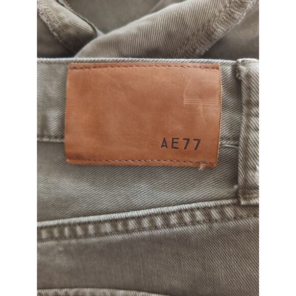 American Eagle 77 Stovepipe Mens Size 12 Gray Straight Cut Low Rise Denim Jeans - Picture 5 of 11